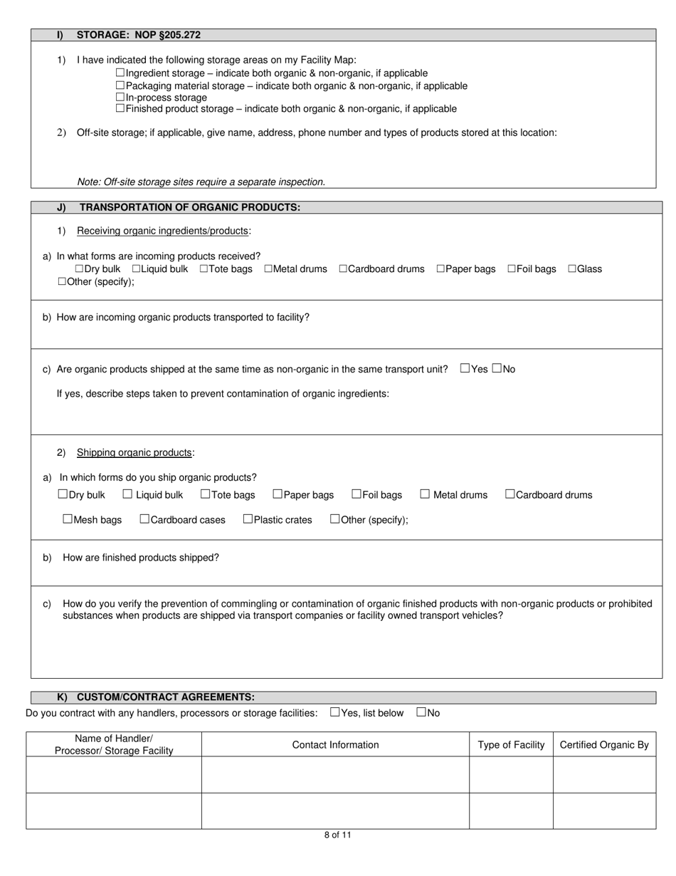 Organic System Plan - Processor  Handler - New Hampshire, Page 8
