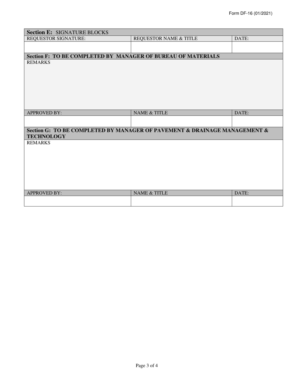 Form DF-16 Request for Approval of Patented / Proprietary Pavement Items on Non-fhwa Funded Contracts - New Jersey, Page 3