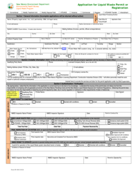 Form LW401E &quot;Application for Liquid Waste Permit or Registration&quot; - New Mexico