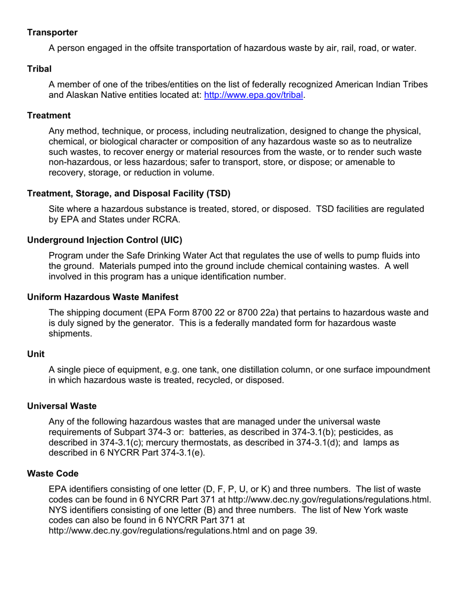 Instructions for EPA Form 8700-12, 8700-13 A / B, 8700-23 - New York, Page 32
