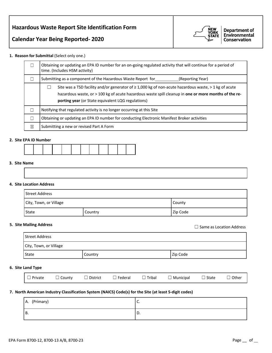 EPA Form 8700-12 (8700-13 A/B; 8700-23) Download Printable PDF Or Fill ...