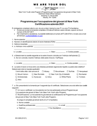 Form ES325I New York Youth Jobs Program: Business Certification - New York (Italian)
