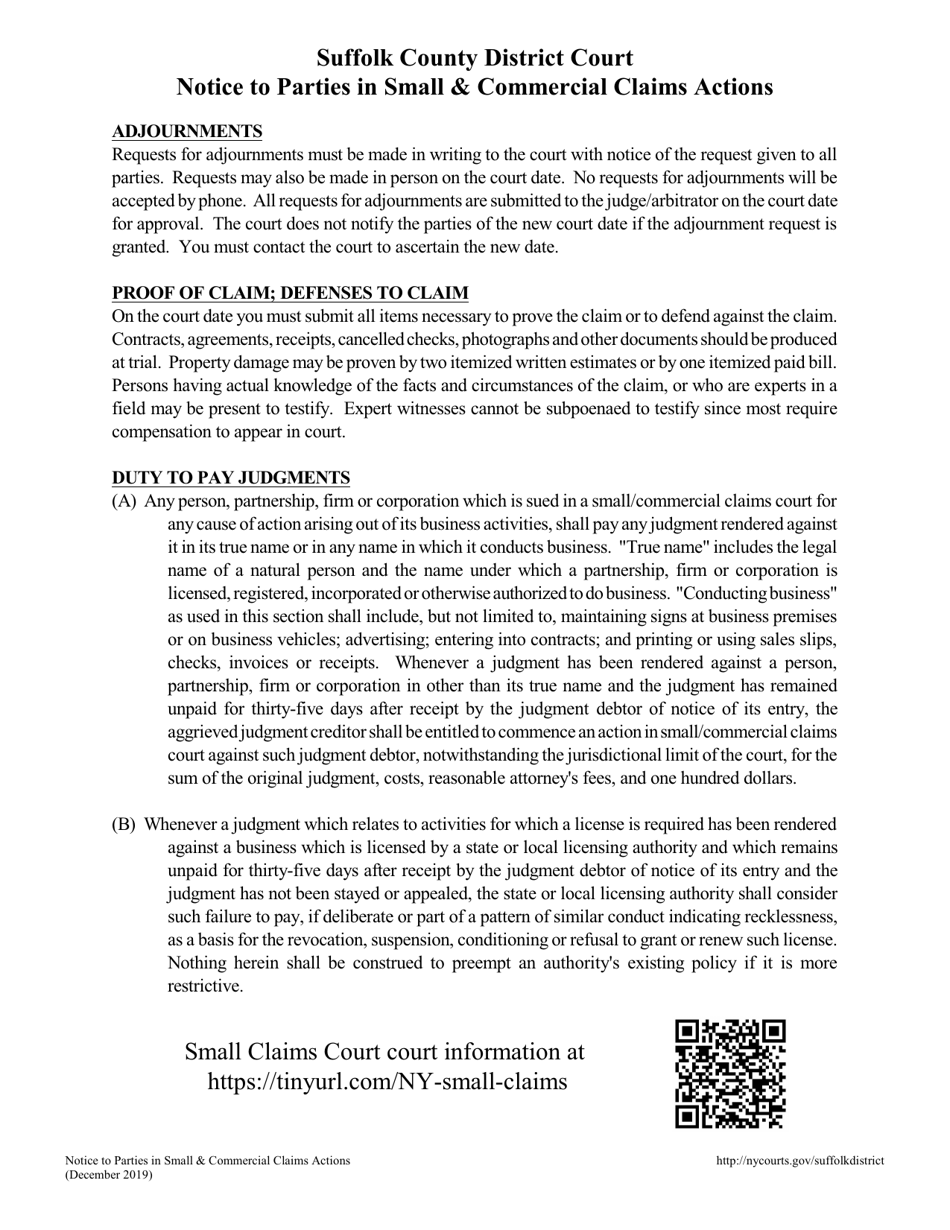 Form DC-283 Complaint Form - Suffolk County, New York, Page 5