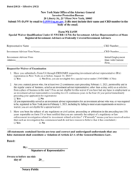 Document preview: Form NY-IASW Special Waiver Qualification Under 13 Nycrr 11.7(B) for Investment Adviser Representatives of State Registered Investment Advisers or Federally Covered Investment Advisers - New York