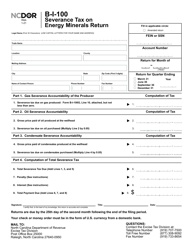 Form B-I-100 Severance Tax on Energy Minerals Return - North Carolina, Page 2
