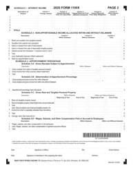 Form 1100X Amended Delaware Corporation Income Tax Return - Delaware, Page 2