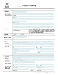 Application for License as a Nursing Assistant by Examination - Rhode Island, Page 3