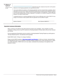 Application for License as a Nursing Assistant by Examination - Rhode Island, Page 6