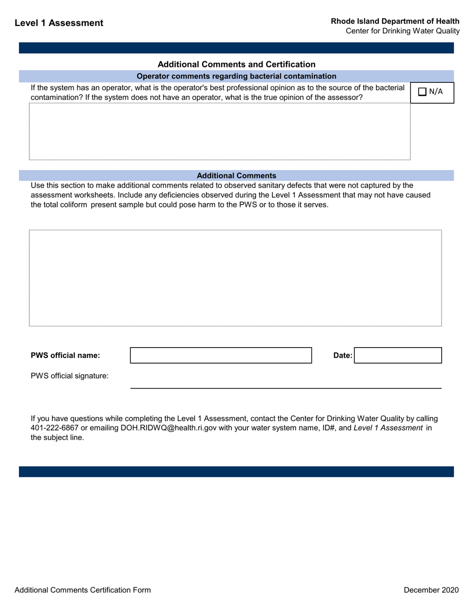 Level 1 Assessment - Rhode Island, Page 17