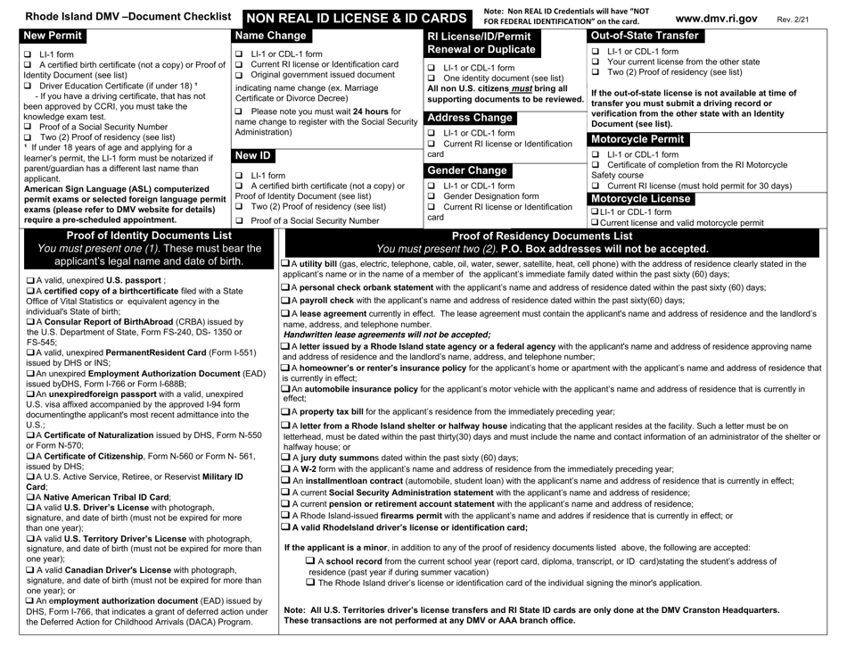 Form LI-1 Application for License, Identification Card and Permit - Rhode Island, Page 4