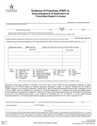 Form LF131 Evidence of Franchise - Texas