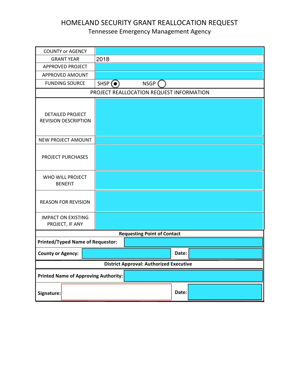Homeland Security Grant Reallocation Request - Tennessee, Page 3