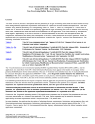 Form TCEQ-10037 (OP-UA10) Gas Sweetening/Sulfur Recovery Unit Attributes - Texas