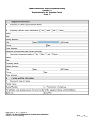 Form PI-1S (TCEQ-10370) Registrations for Air Standard Permit - Texas, Page 12
