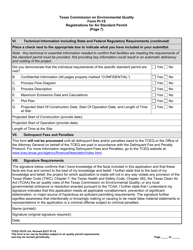 Form PI-1S (TCEQ-10370) Registrations for Air Standard Permit - Texas, Page 18