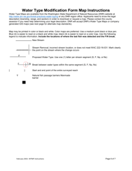 Instructions for Water Type Modification Form - Washington, Page 6