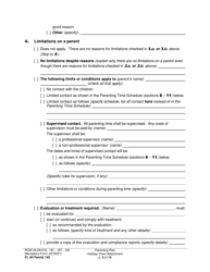 Form FL All Family140 Parenting Plan - Washington, Page 3