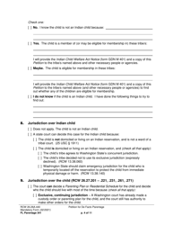 Form FL Parentage341 Petition for De Facto Parentage - Washington, Page 4