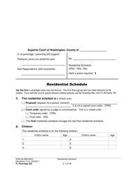 Form FL Parentage303 Residential Schedule - Washington