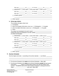 Form FL Parentage303 Residential Schedule - Washington, Page 5
