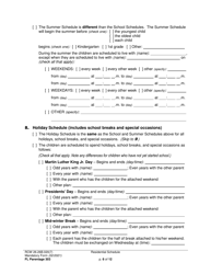 Form FL Parentage303 Residential Schedule - Washington, Page 6