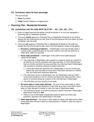 Form FL Parentage345 Findings and Conclusions About De Facto Parentage - Washington, Page 6