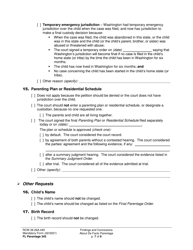 Form FL Parentage345 Findings and Conclusions About De Facto Parentage - Washington, Page 7