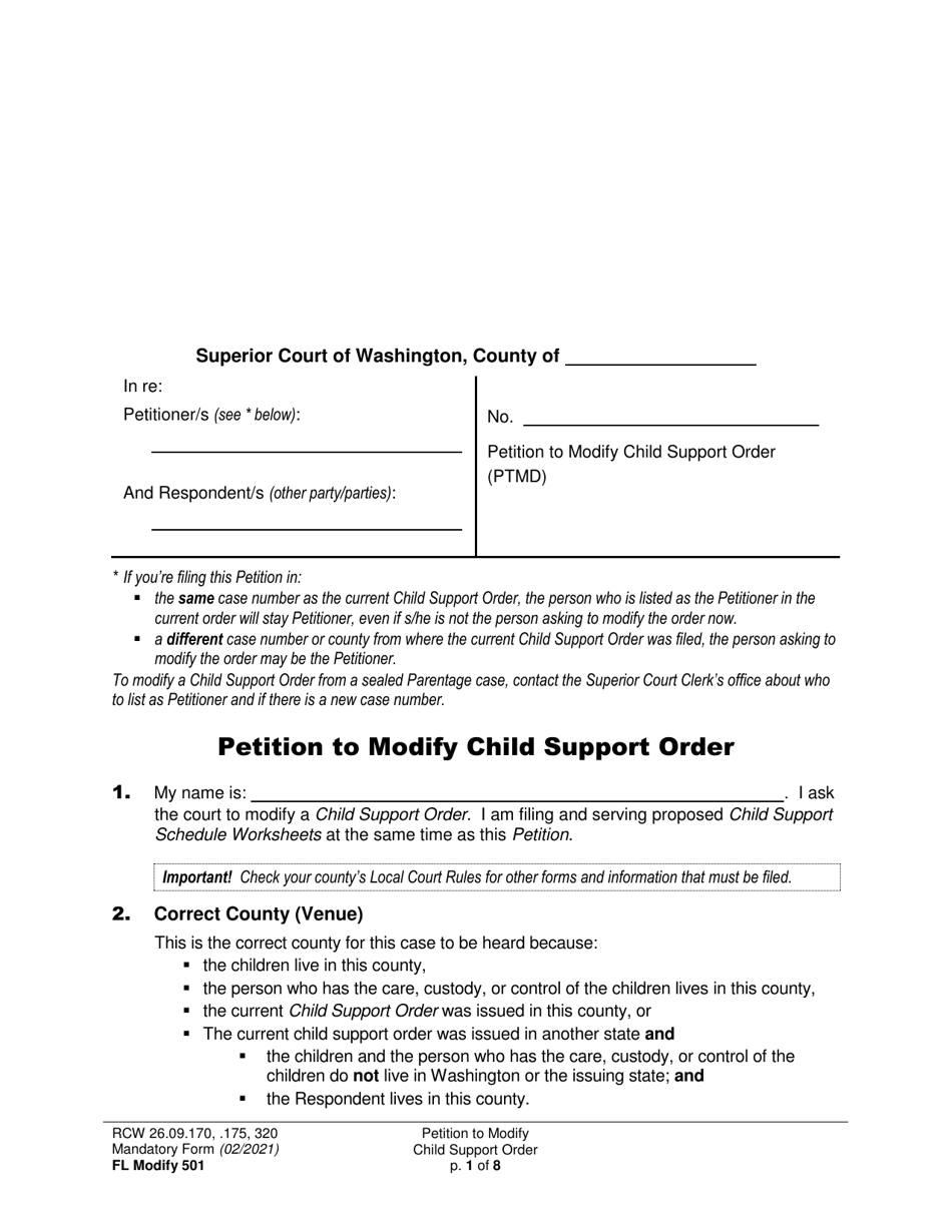 Form FL Modify501 Fill Out Sign Online And Download Printable PDF