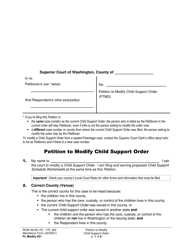 Form FL Modify501 Petition to Modify Child Support Order - Washington