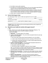 Form FL Modify501 Petition to Modify Child Support Order - Washington, Page 3