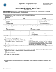 CBP Form 6478 Application for CBP Approved Gaugers and Accredited Laboratories