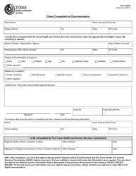 Document preview: Form H4870 Client Complaint of Discrimination - Texas