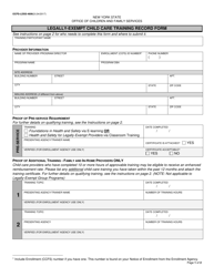 Form OCFS-LDSS-4699.3 Legally-Exempt Child Care Training Record Form - New York