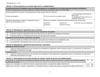 Formulario OCFS-LDSS-4700-S Formulario De Inscripcion Al Programa De Cuidado Infantil Grupal Legalmente Exento - New York (Spanish), Page 4