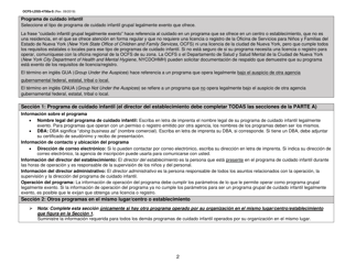 Instrucciones para Formulario OCFS-LDSS-4700-S Formulario De Inscripcion Al Programa De Cuidado Infantil Grupal Legalmente Exento - New York (Spanish), Page 2