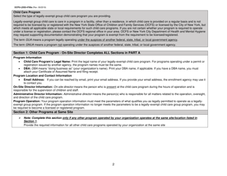 Instructions for Form OCFS-LDSS-4700 Enrollment Form for Legally-Exempt Group Child Care Program - New York, Page 2