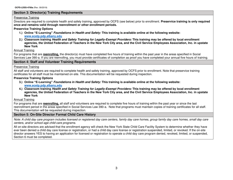 Instructions for Form OCFS-LDSS-4700 Enrollment Form for Legally-Exempt Group Child Care Program - New York, Page 3