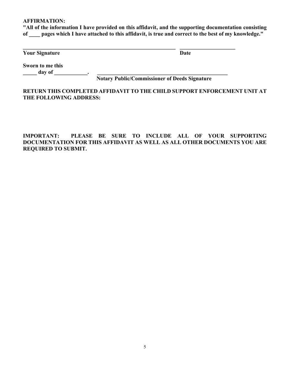 Affidavit of Net Worth - New York, Page 5