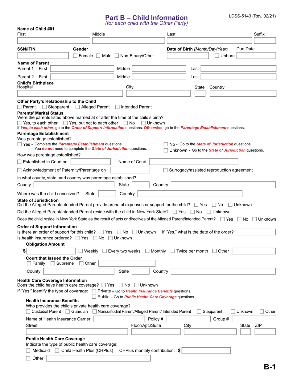 Form LDSS-5143 Application for Child Support Services - New York, Page 11