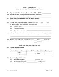 ADEM Form 052 Registration Form for the Construction, Installation, or Modification of an Incinerator - Alabama, Page 3
