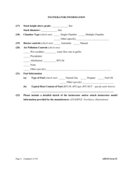 ADEM Form 052 Registration Form for the Construction, Installation, or Modification of an Incinerator - Alabama, Page 4