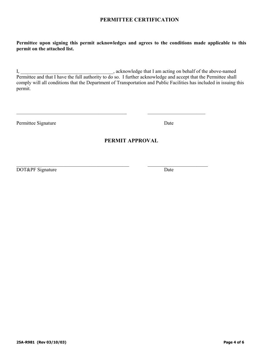 Form 25A-R981 Logo Sign Permit - Alaska, Page 4