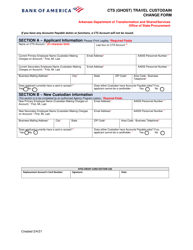 Document preview: Cts (Ghost) Travel Custodian Change Form - Bank of America - Arkansas