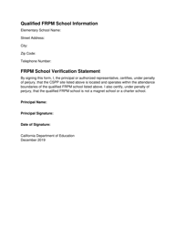 Attachment C California State Preschool Program Site Verification Form Free and Reduced-Price Meal - California, Page 2