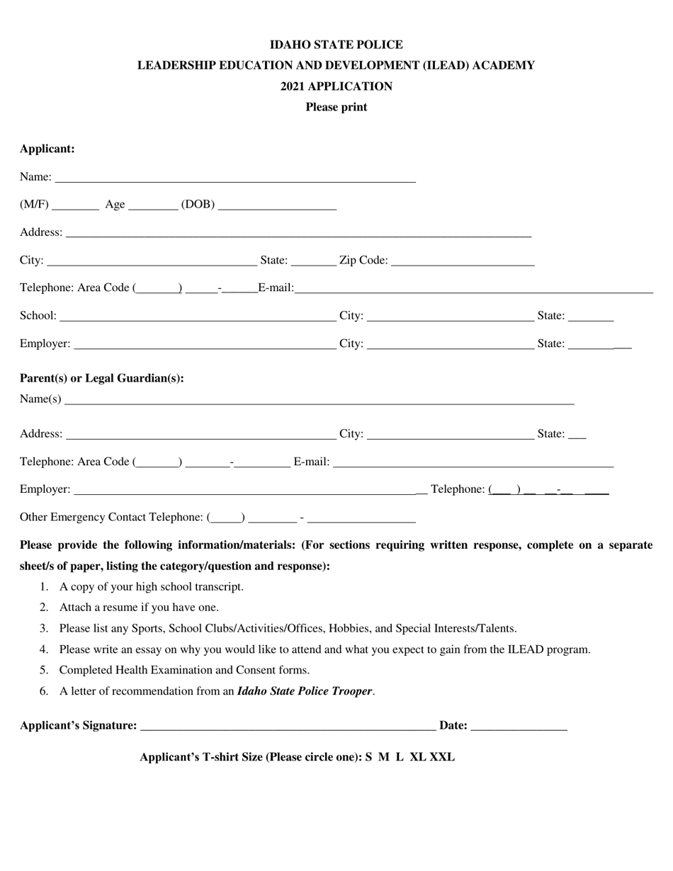 Leadership Education and Development (Ilead) Academy Application - Idaho, Page 4