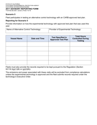 Form TTD/FAB-089 2017 Advisory Reporting Form - California, Page 7