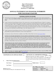 Form ETH-3A Annual Statement of Financial Interests - Connecticut