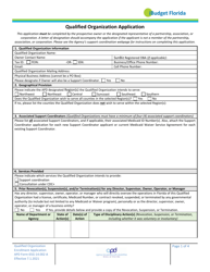 APD Form 65G-14.002 A Qualified Organization Application - Florida
