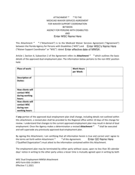 APD Form 65G-14.004 A &quot;Attachment to the Medicaid Waiver Services Agreement for Waiver Support Coordination Between Agency for Persons With Disabilities and Wsc&quot; - Florida