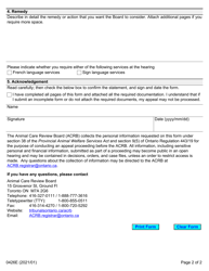 Form 0426E Notice of Appeal - Ontario, Canada, Page 2